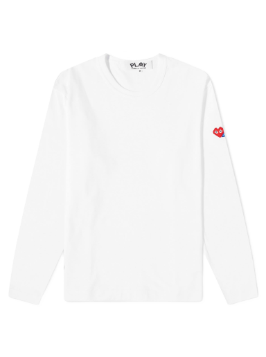 T-shirt Comme des Garçons Long Sleeve Invader T-Shirt White Vit | P1T330-3
