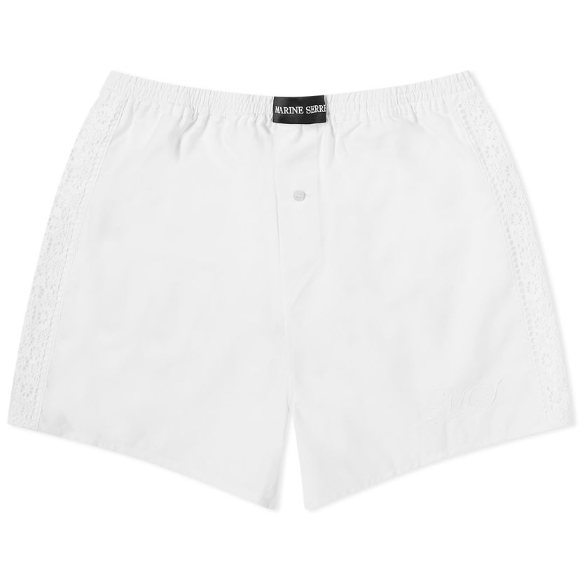 Boxare Marine Serre Regenerated Linen Shorts Vit | USH002-WH10