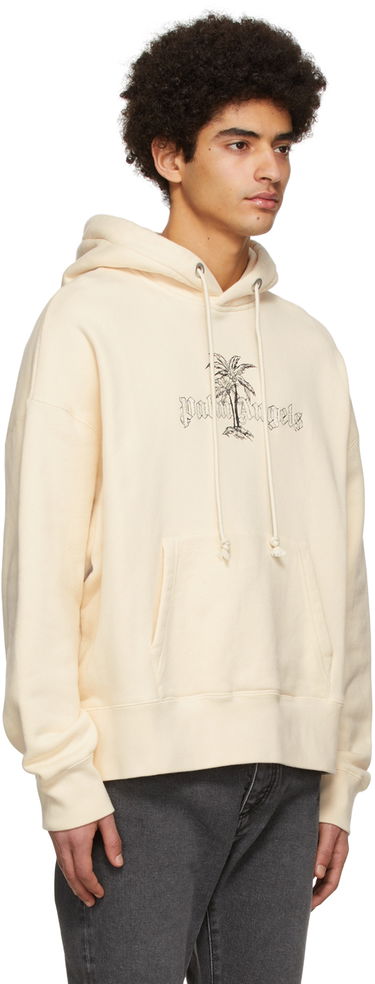 Sweatshirt Palm Angels Sunset Palms Popover Hoodie Beige | PMBB058S22FLE0120110, 1