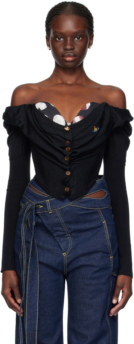 Sweater Vivienne Westwood Vivienne Westwood Bea Off-the-Shoulder Blouse Svart | 1803002V-Y001A, 0