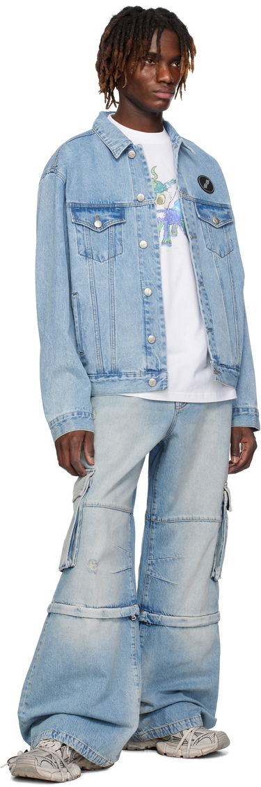 Cargo byxor We11done We11done Faded Denim Zip-off Cargo Pants Blå | WD-DP0-25-393-M-SK, 3