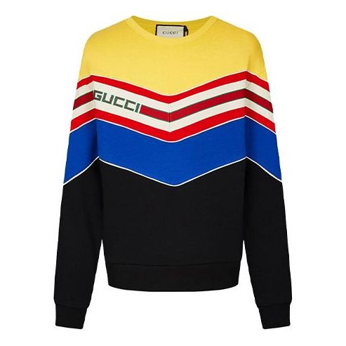 Sweater Gucci Striped Cotton Sweatshirt Flerfärgad | 560495-XJATN-1074