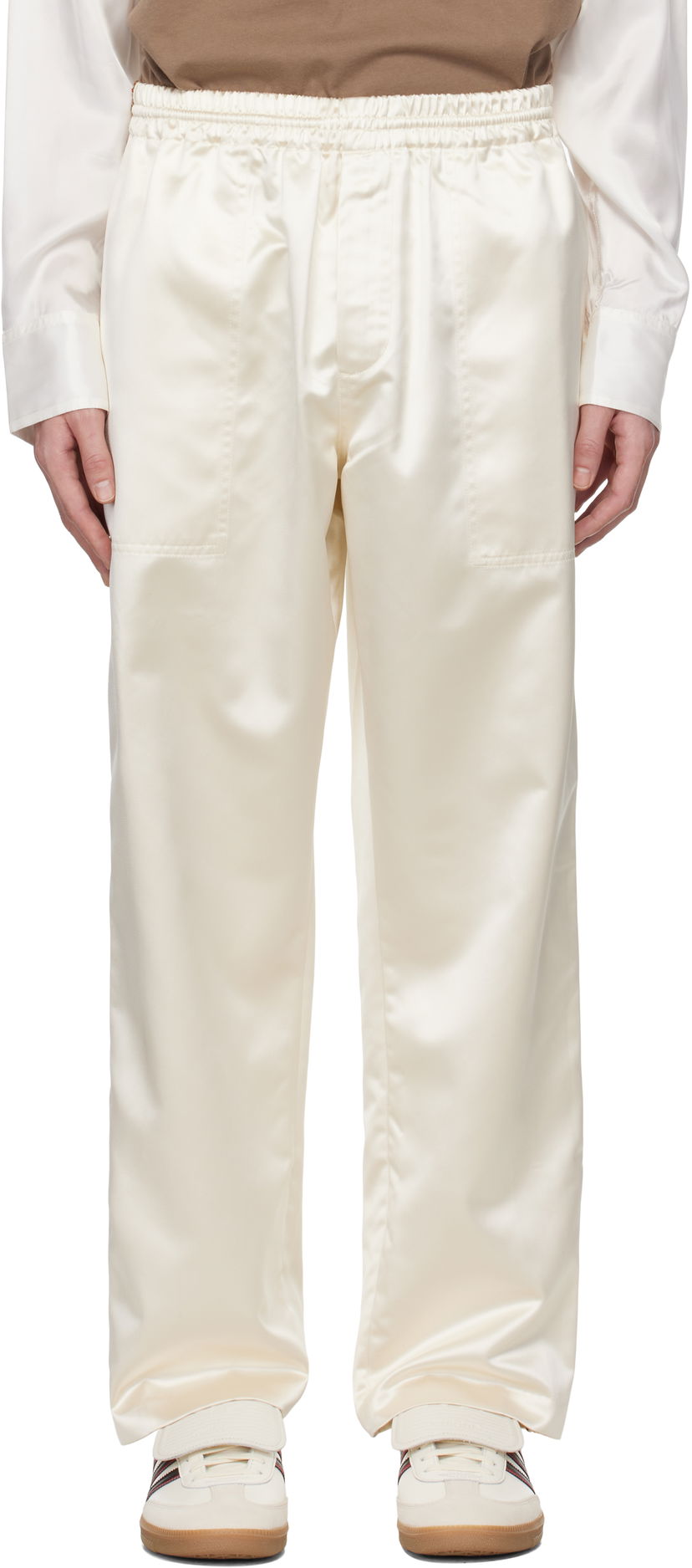 Träningsbyxor Bode Bode Candyfloss Satin Track Pants Vit | MRS25BT010