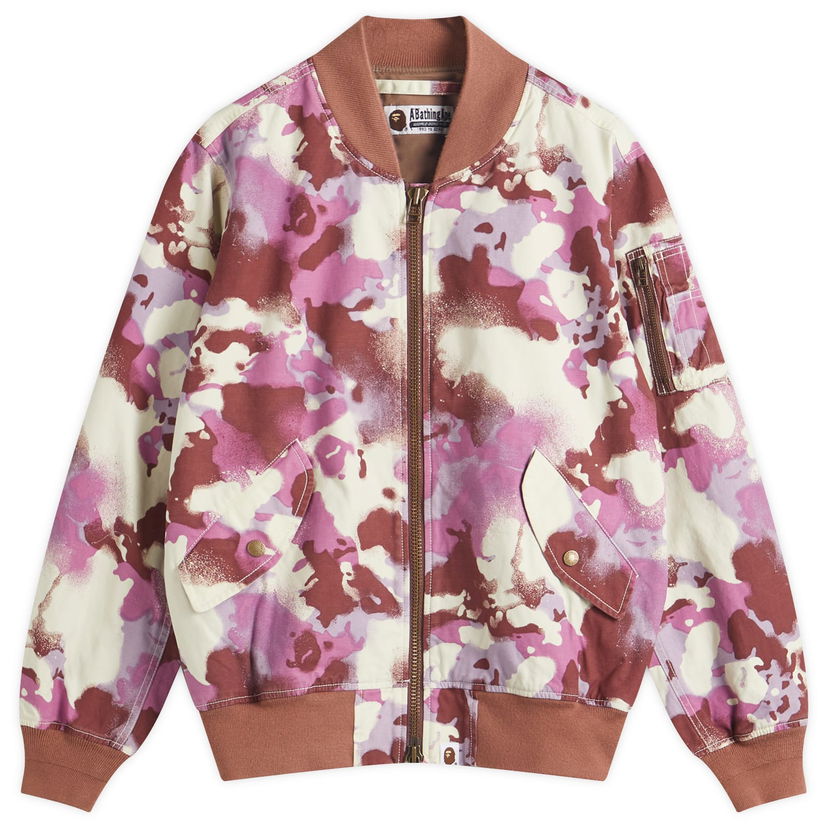 Bomberjacka BAPE Bathing Ape Map Camo Bomber Jacket Rosa | 001LJL302001L-PNK