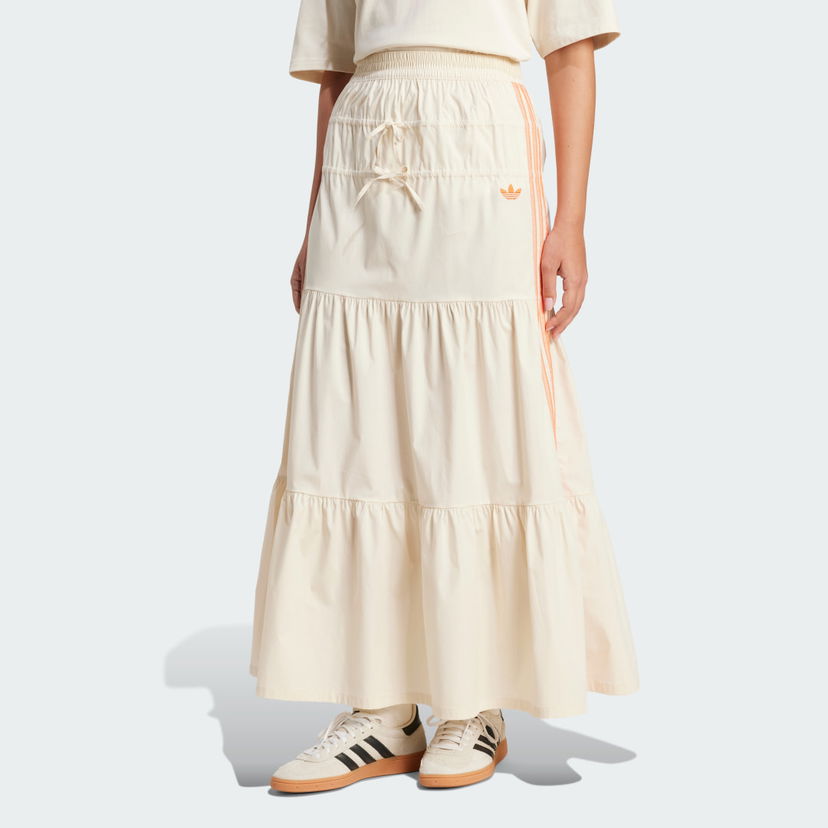 Kjol adidas Originals adidas Originals Summer Glow Tiered Maxi Skirt Beige | KC0768