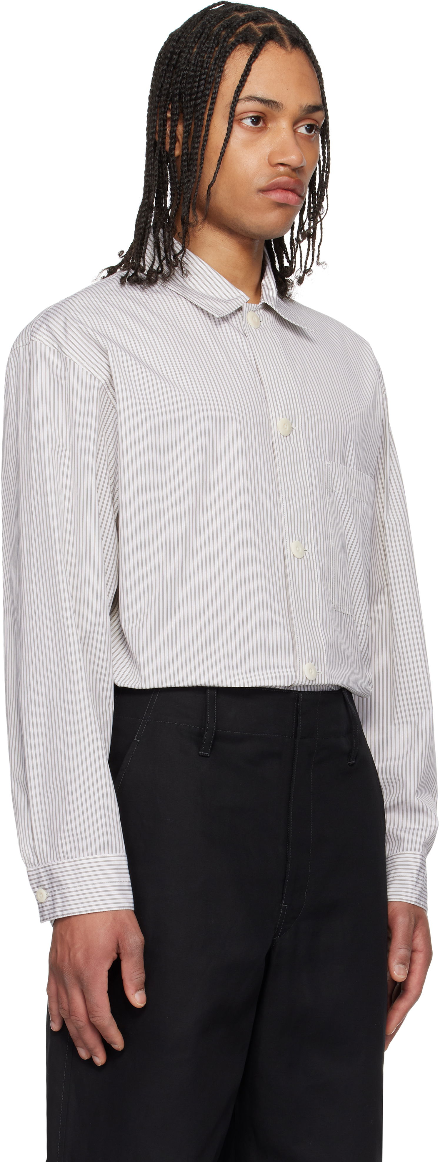 Skjorta LEMAIRE Lemaire Striped Pyjama Shirt Vit | SH1177 LF1409, 1