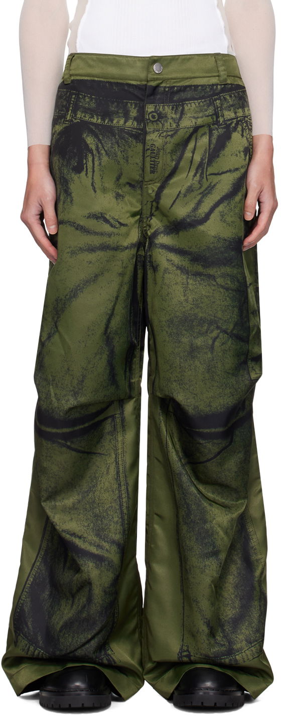 Cargo byxor Jean Paul Gaultier Jean Paul Gaultier 'The Trompe-L'œil' Cargo Pants Grön | 24/30-F-PA134-C539-4100
