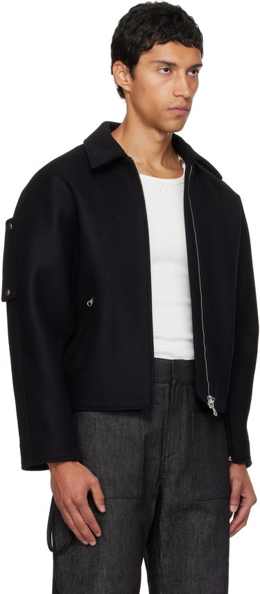 Bomberjacka Courrèges Courrèges Embroidered Wool Bomber Jacket Svart | 325CBL308WO0118, 1