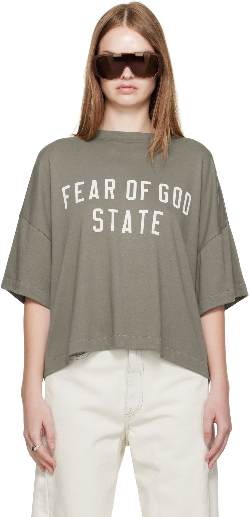 T-shirt Fear of God Fear of God ESSENTIALS Boxy T-Shirt Grön | 125SP257167FW