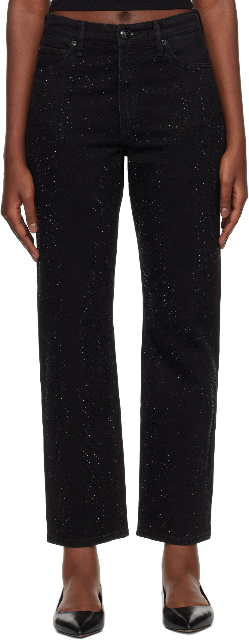 Jeans rag & bone rag & bone Harlow Straight Jeans Svart | WDD24F2956FMSI