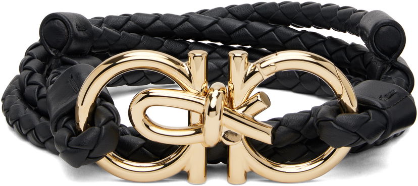 Armband FERRAGAMO Salvatore Ferragamo Gancini Wrap Bracelet Svart | 780496