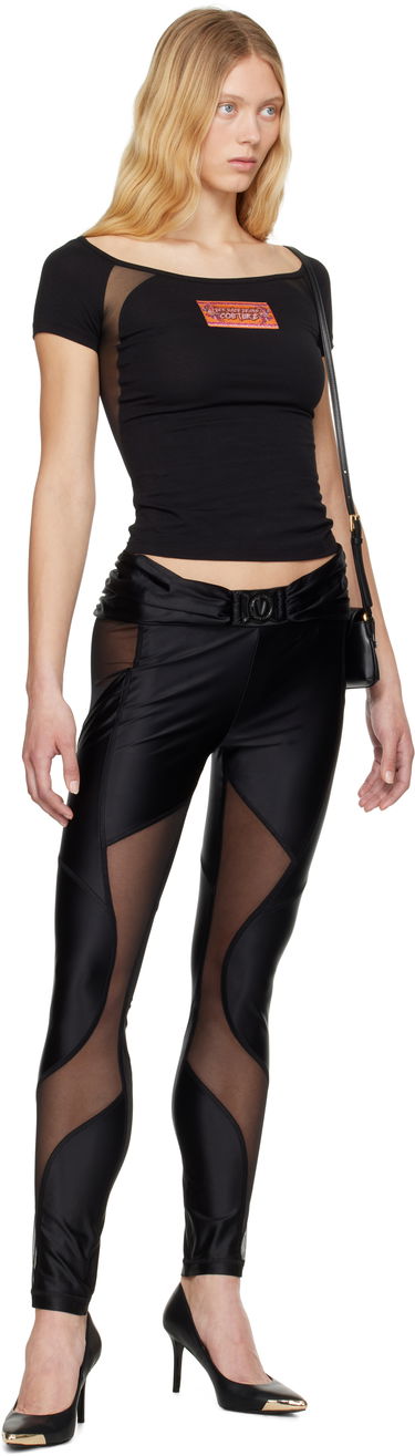 Linne Versace Versace Jeans Couture Logo Patch T-Shirt Svart | E78HAH618_EJ0035, 3