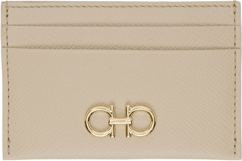 Plånbok FERRAGAMO Salvatore Ferragamo Gancini Card Holder Beige | 779465