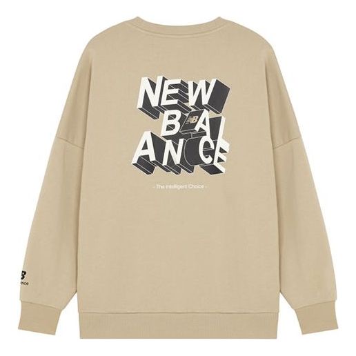 Sweater New Balance 3D Logo Print Sweatshirt Beige | AMT14318-BEI