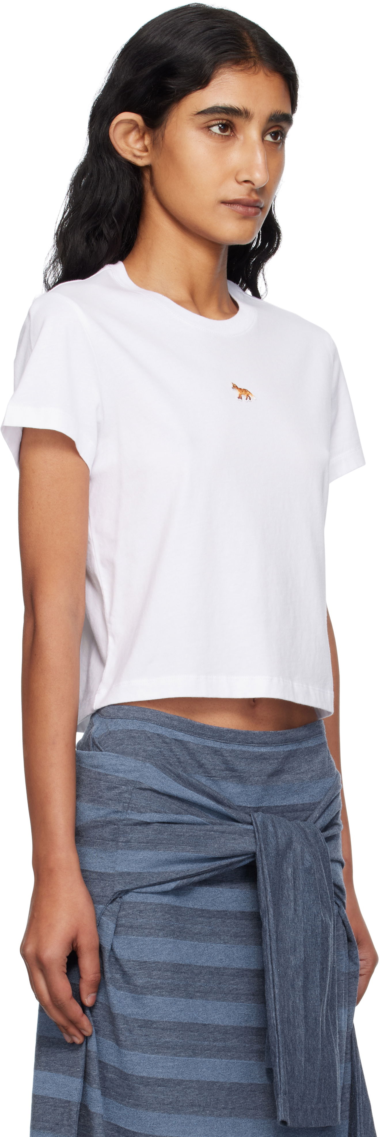 Crop top MAISON KITSUNÉ Maison Kitsuné Baby Fox Cropped T-Shirt Vit | PW00111KJ7026, 1