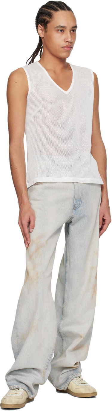 Linne Maison Margiela MM6 Maison Margiela V-Neck Tank Top Vit | SH2NL0008 M20111, 3