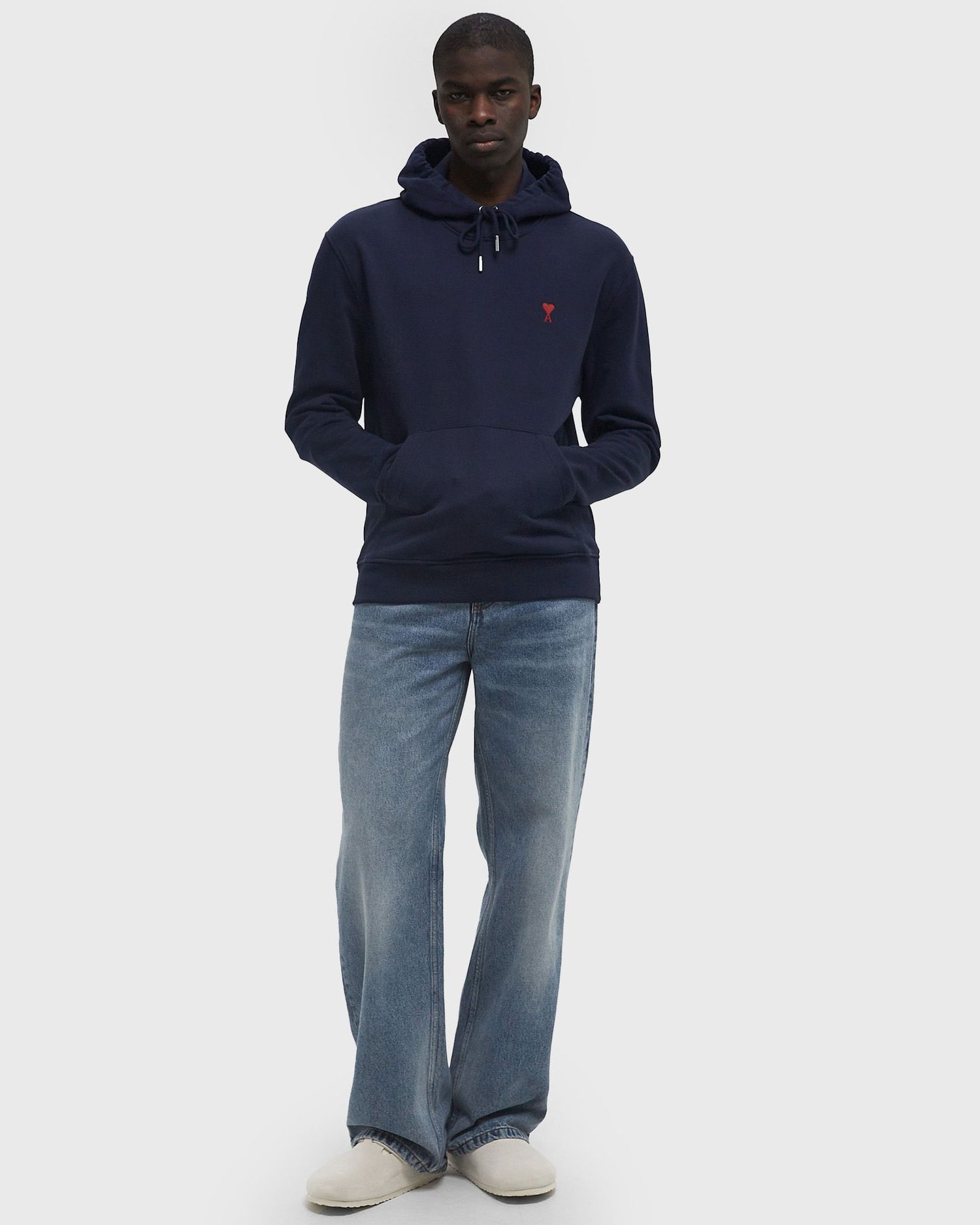 Sweatshirt AMI AMI Paris Classic Ami De Coeur Hoodie 3XL Mörkblå | BFUSW235.730-430, 1