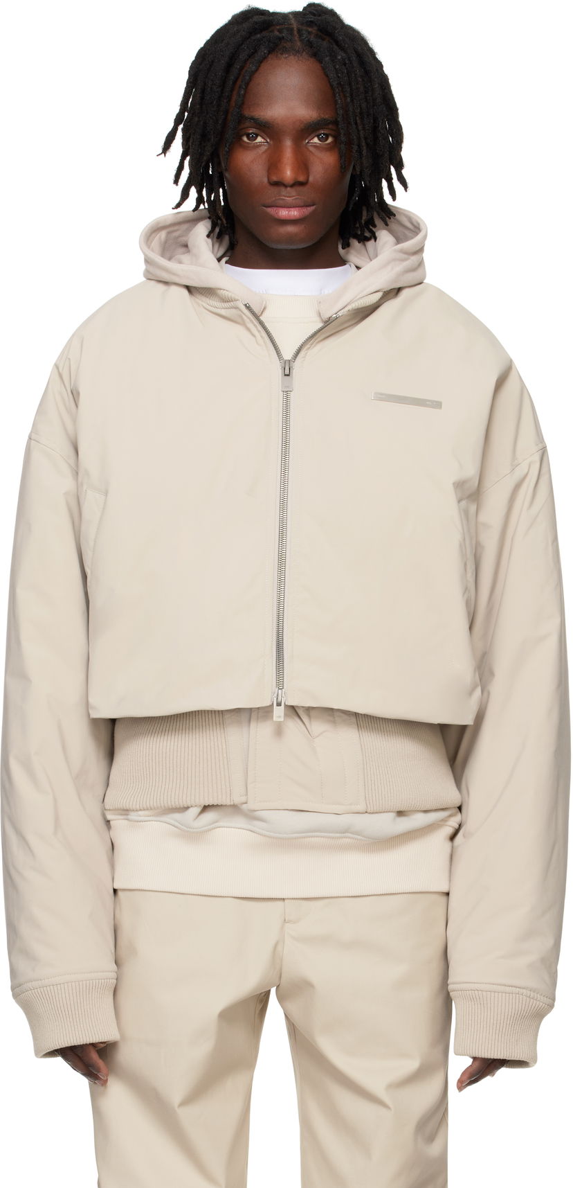Bomberjacka HELIOT EMIL Heliot Emil Pneumatic Cropped Bomber Jacket Beige | PRESS25_M_02_100_ST18_CO