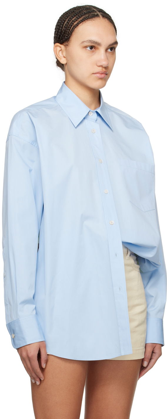 Skjorta Stella McCartney Stella McCartney Women's Patch Pocket Shirt Blå | 620093SMA90, 1