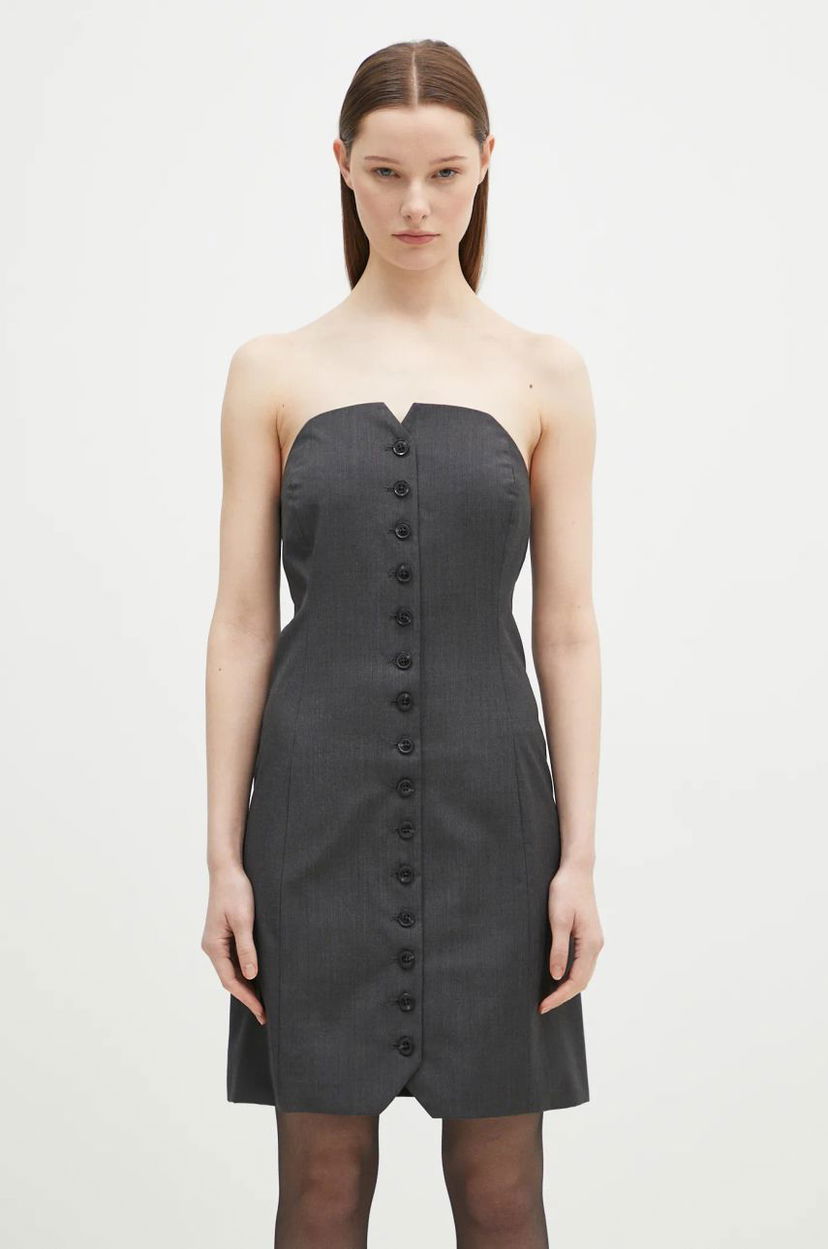 Klä Samsoe Samsoe Samsoe Samsoe Saellen Mini Dress Grå | F24400132