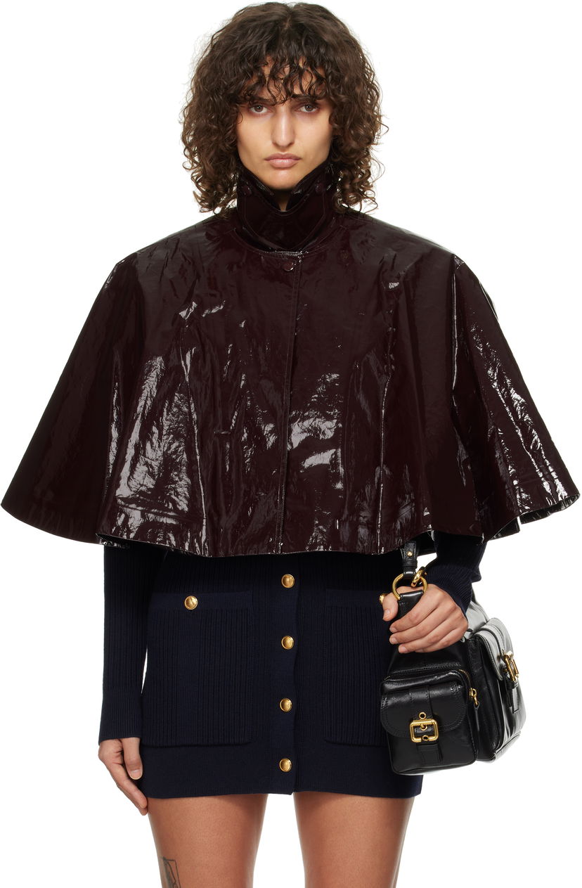Jacka CHLOÉ Short Cape Jacket Brun | CH24WMA58145