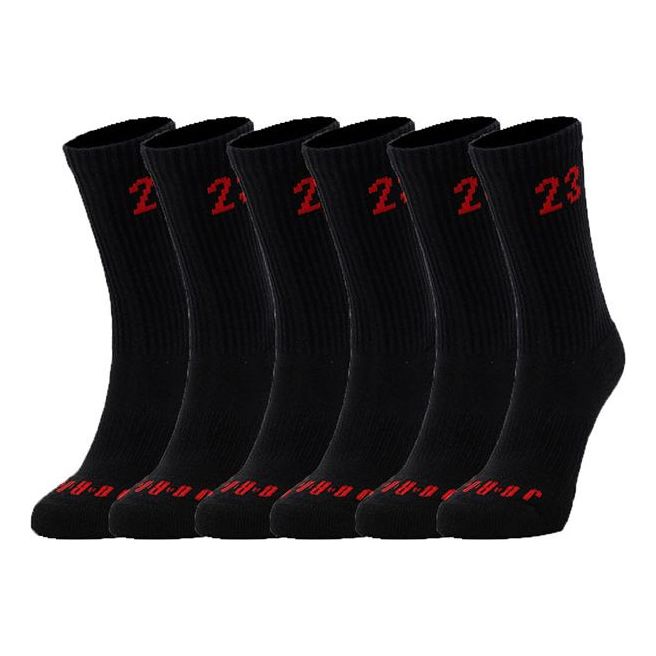 Strumpor Jordan Air Jordan Essential Crew Socks 6 Pairs Svart | DH4287-011, 0