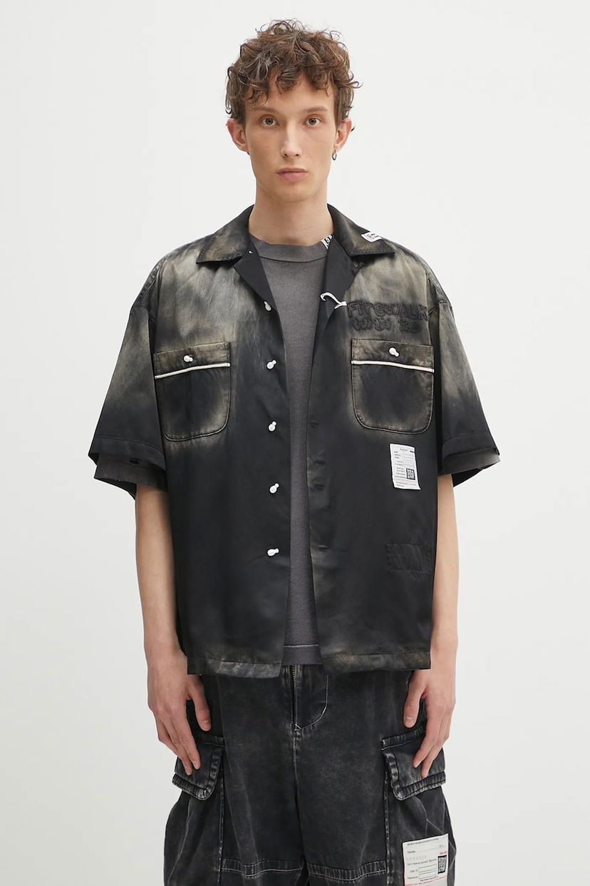 Skjorta Maison MIHARA YASUHIRO Maison MIHARA YASUHIRO Relaxed Bowling Shirt Svart | J14SH186