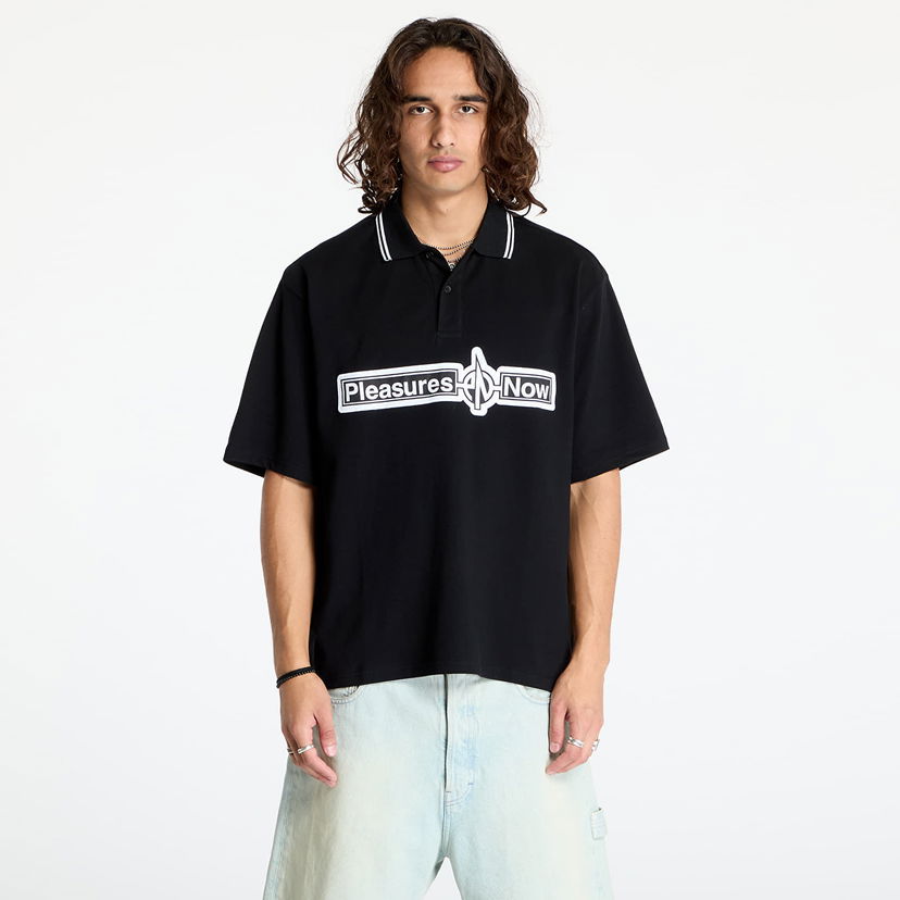 T-shirt Pleasures Pn Boxy Polo Black Svart | P24F049 BLACK