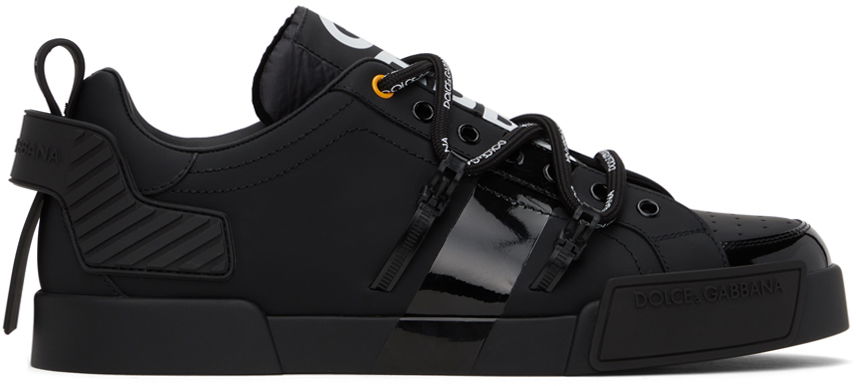 Sneakers och skor Dolce & Gabbana Black Portofino Sneakers Svart | CS1783AJ986, 0