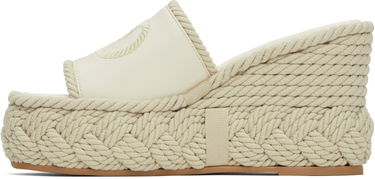 Sneakers och skor Valentino Valentino Garavani VLogo Torchon Wedge Slide Sandals Beige | 6W2S0KC5YWI, 2