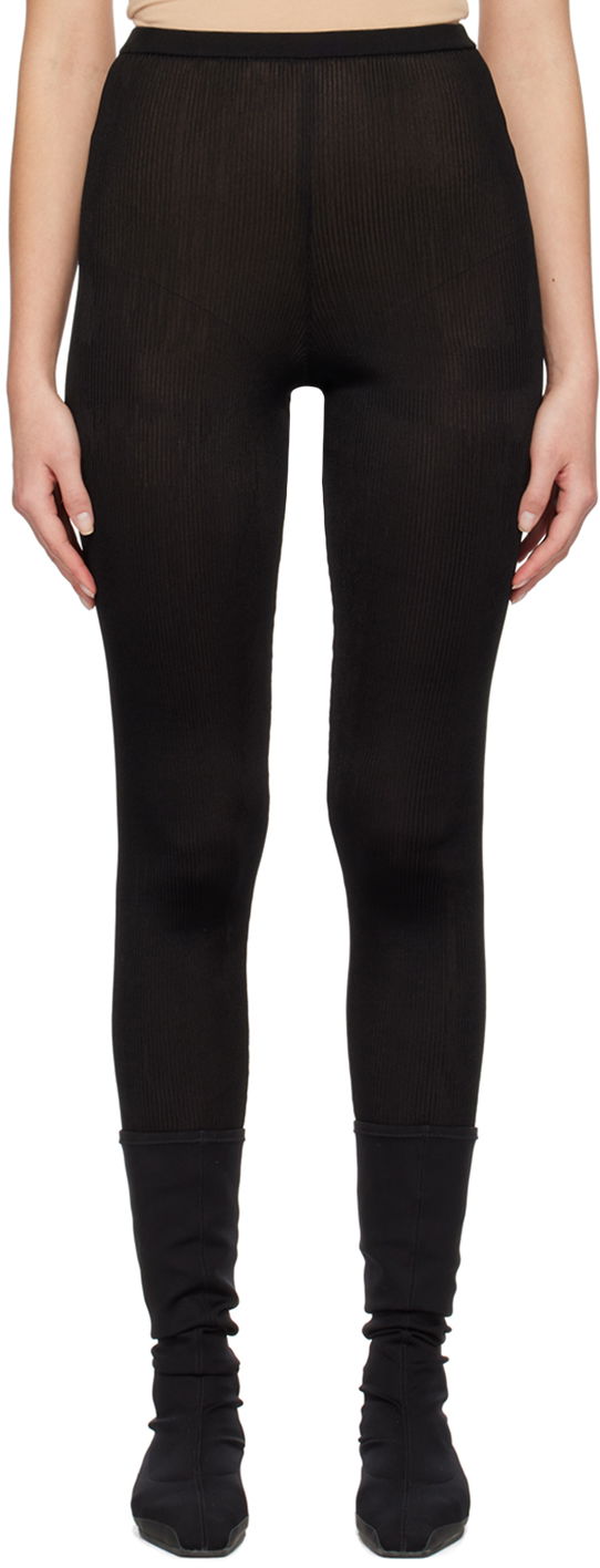 Damasker The Row Ribbed Stirrup Leggings Svart | 7055-Y80