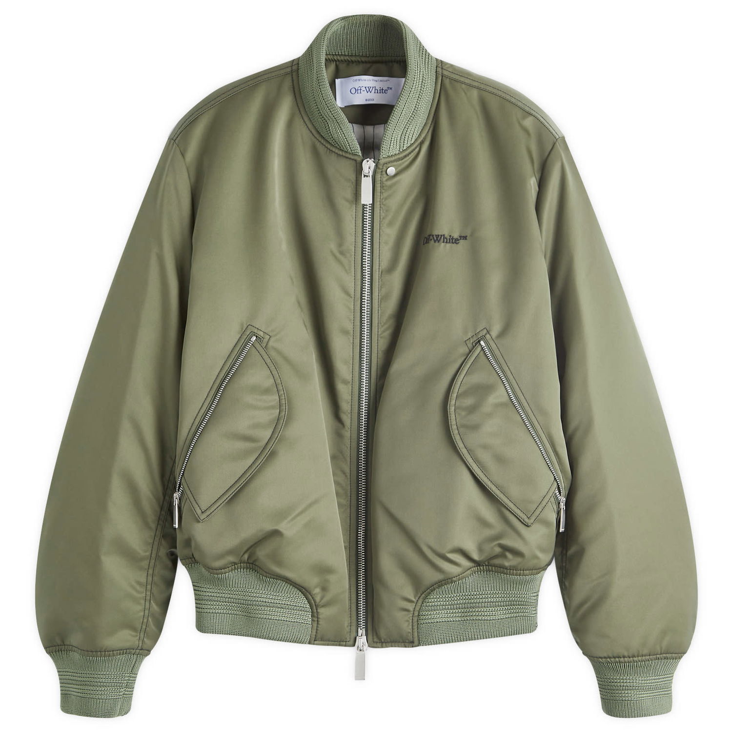 Bomberjacka Off-White Contrast Stitch Nylon Bomber Jacket Grön | OMEH057F24FAB0015810, 0