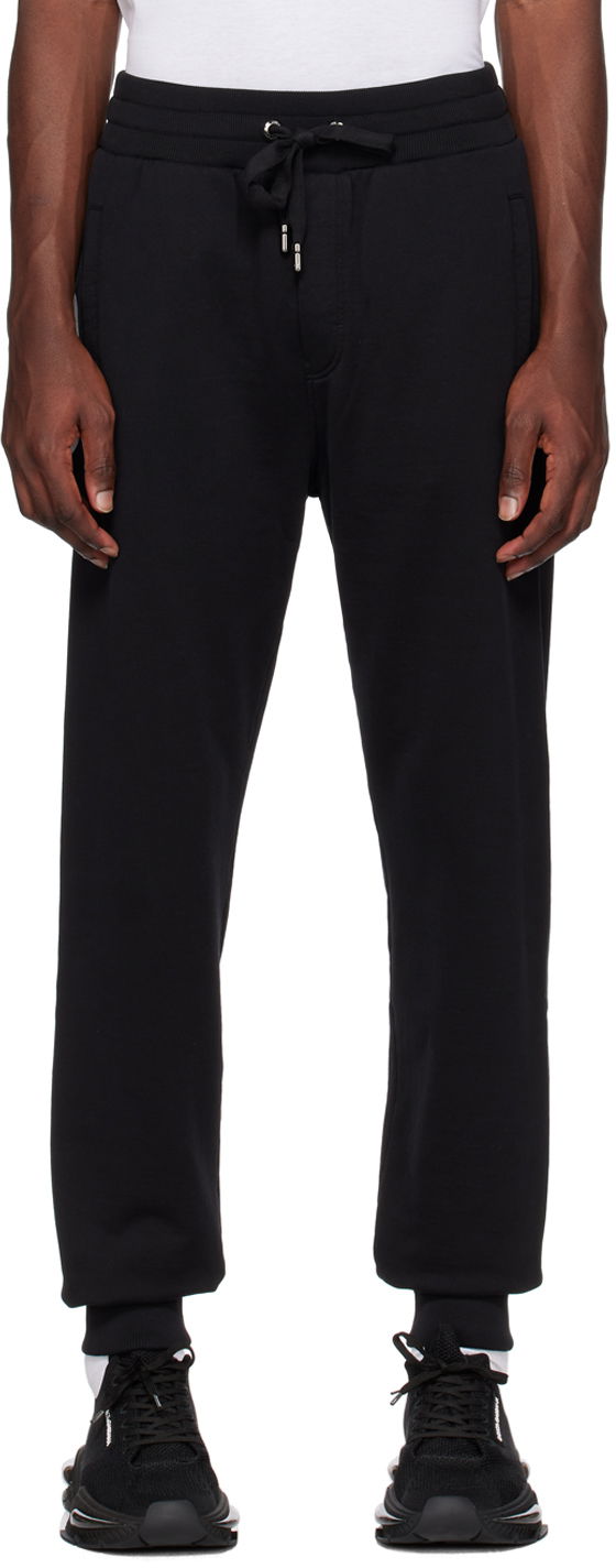 Träningsbyxor Dolce & Gabbana Black Printed Lounge Pants Svart | GVUYATFU7DU