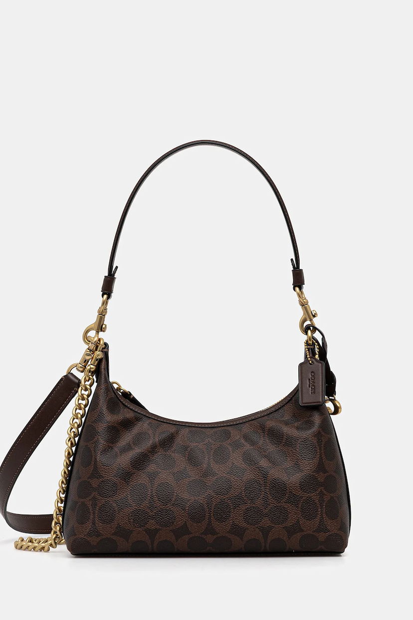 Axelväska Coach Juliet Monogram Crescent Shoulder Bag Brun | CAM26