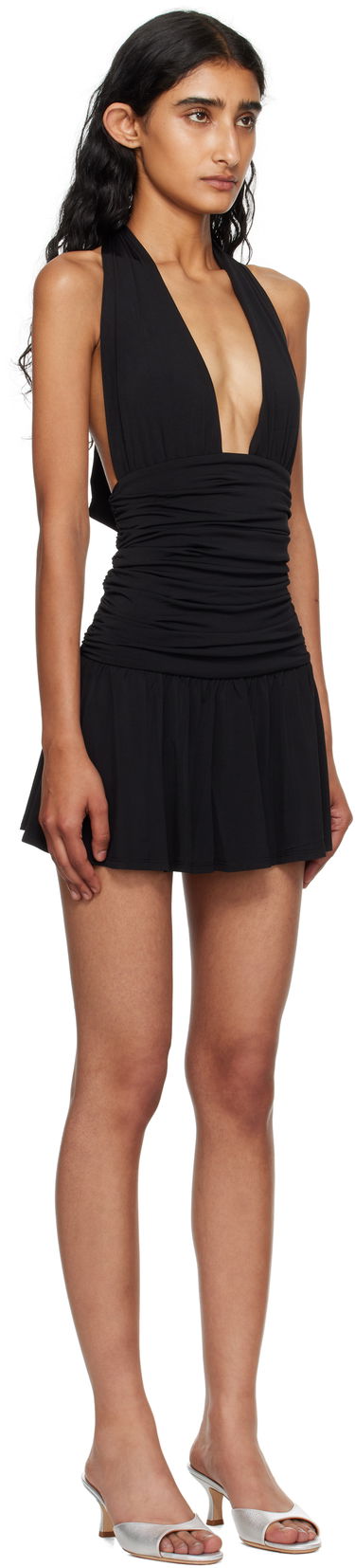 Klä Miaou Miaou Natalia Halter Mini Dress Svart | 5061VISBLK, 1