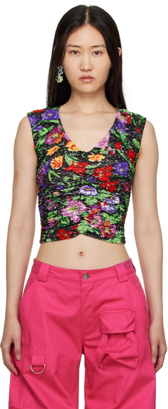 Crop top Collina Strada Collina Strada Maisie Floral Ruched Tank Top Flerfärgad | XX3234 DEADSTOCK JERSEY
