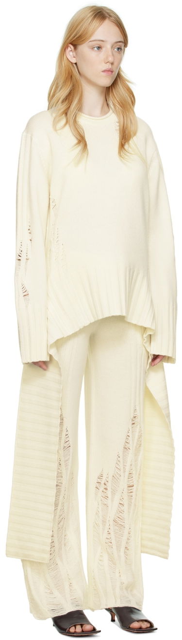 Byxor Dion Lee Distressed Cashmere Peplum Sweater Grön | C7086P22, 4