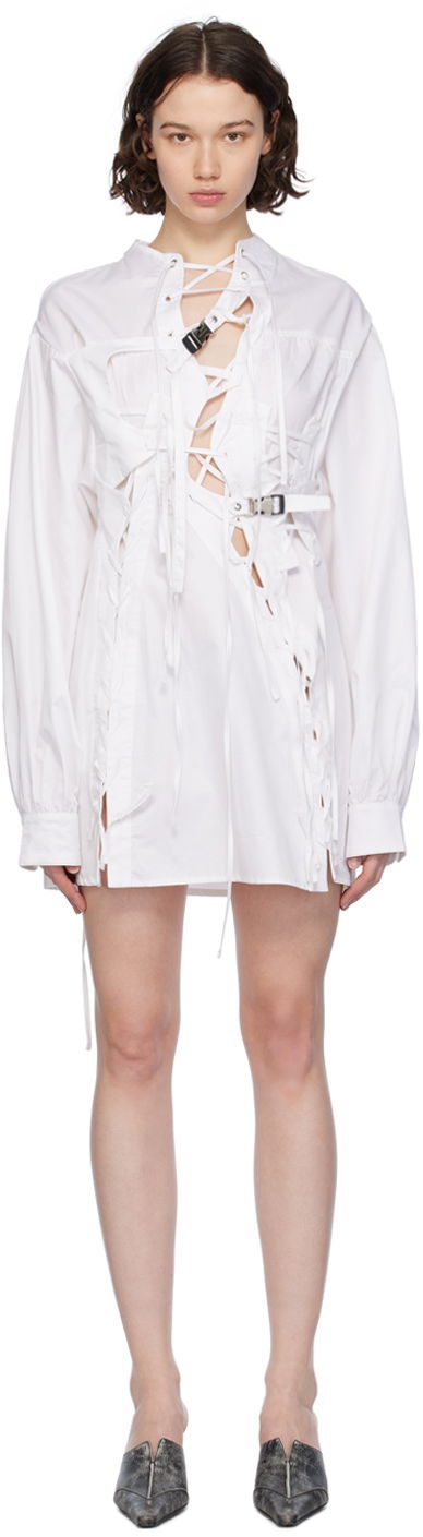 Klä Ottolinger Ottolinger Lace-Up Mini Dress Vit | 1100301