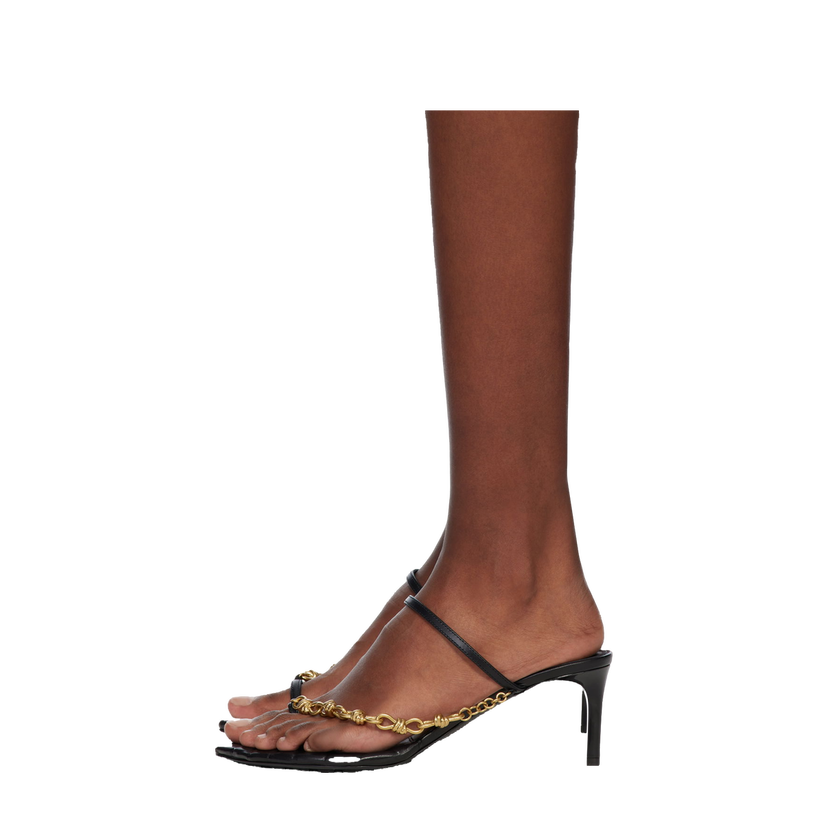 Sneakers och skor Bottega Veneta Leaf Sandals Svart | 775409 V3H60