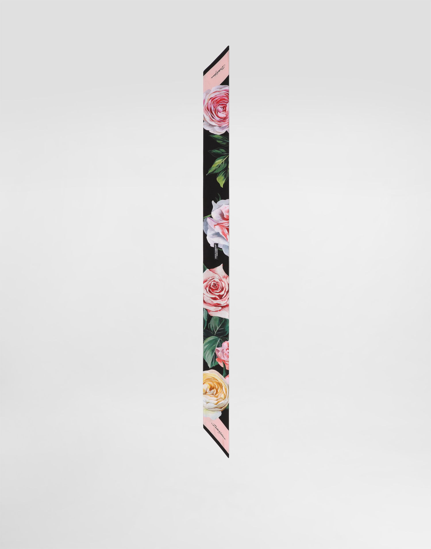 Halsduk Dolce & Gabbana Dolce & Gabbana Peony and Rose Print Twill Headscarf Svart | FS215AGDCUNHH5IY, 1