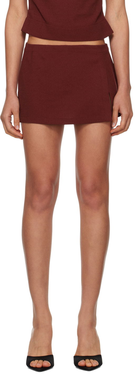 Kjol Miaou Miaou Micro Miniskirt Bourgogne | 4012SCRRUS