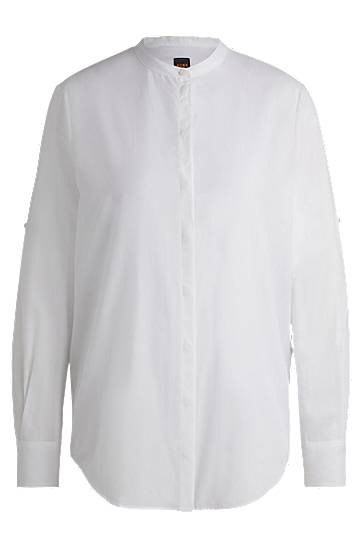 Skjorta BOSS Regular Fit Cotton Blend Chambray Blouse Vit | 50513783, 0