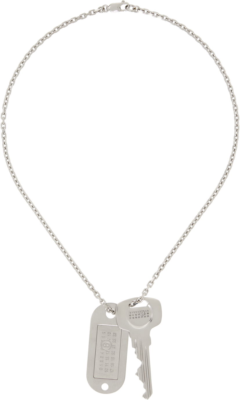 Halsband Maison Margiela MM6 Maison Margiela Key Tag Necklace Metallisk | SM6UU0067 P7210