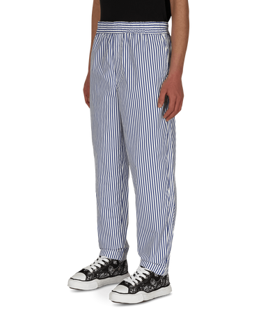 Byxor Comme des Garçons Stripe Trousers Mörkblå | FG-P008-SS21 1, 2