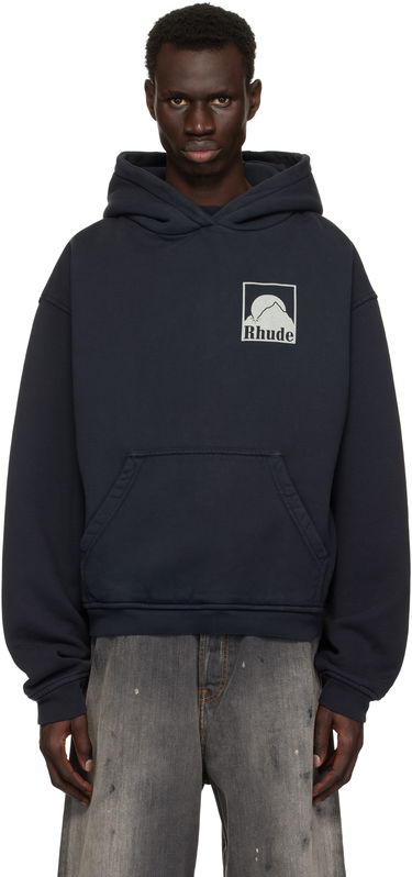 Sweatshirt Rhude Rhude Moonlight Badge Hoodie Mörkblå | RHPS25HO05012, 0