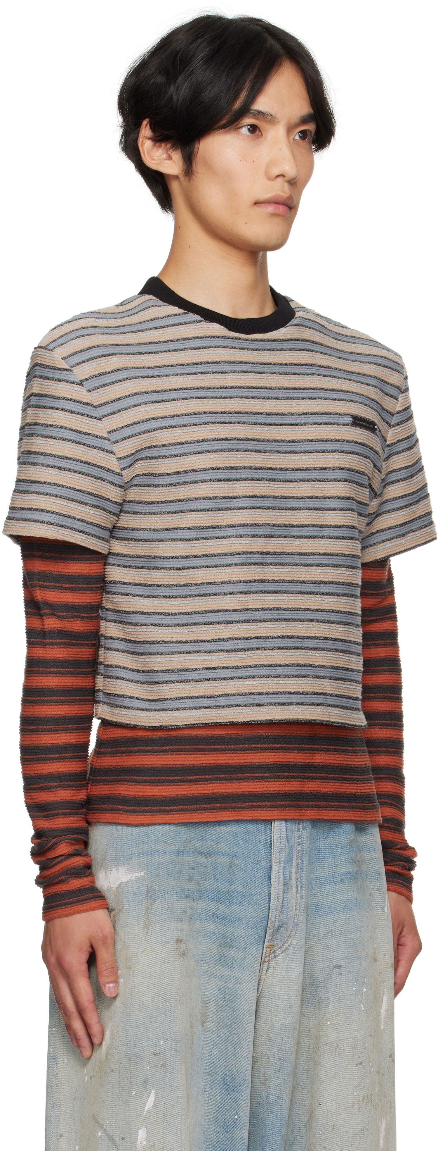 T-shirt Andersson Bell Andersson Bell Striped Long Sleeve T-Shirt Beige | atb1335w, 1