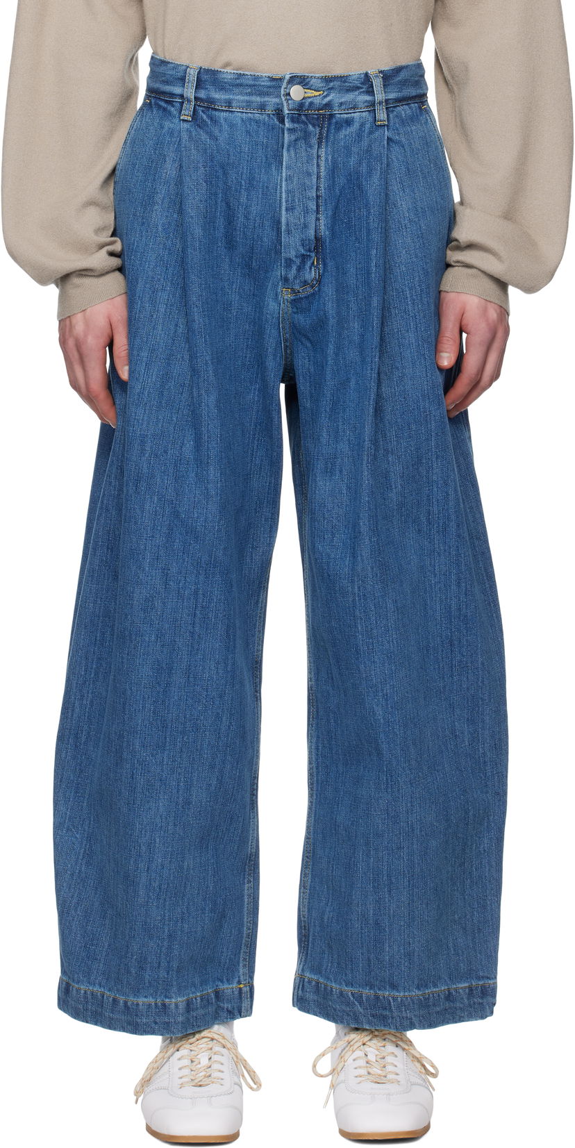 Jeans Studio Nicholson Studio Nicholson Puch Pleated Jeans Blå | PUCH SNM - 1244