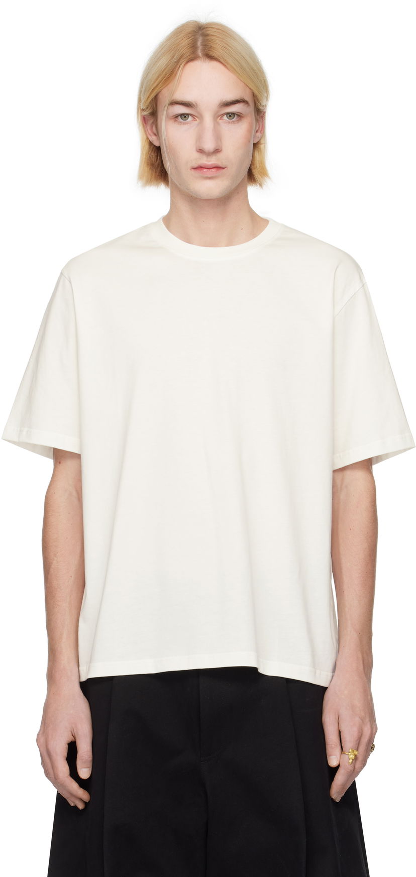 T-shirt Studio Nicholson Studio Nicholson Bric T-Shirt Vit | BRIC SNM - 1326