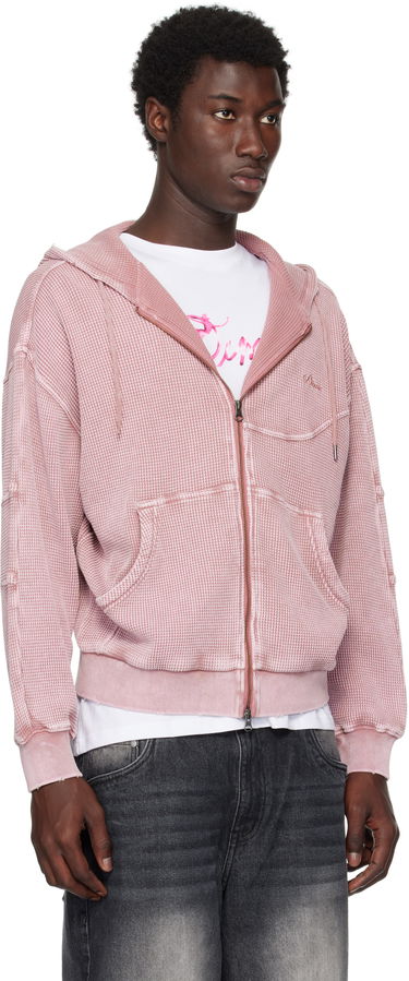 Sweatshirt Dime Dime Premium Waffle Zip Hoodie Rosa | DIMESU258MAU, 1
