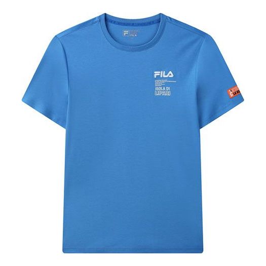 T-shirt FILA Alphabet Print Round Neck Tee Blå | F11M128117F-RB, 0
